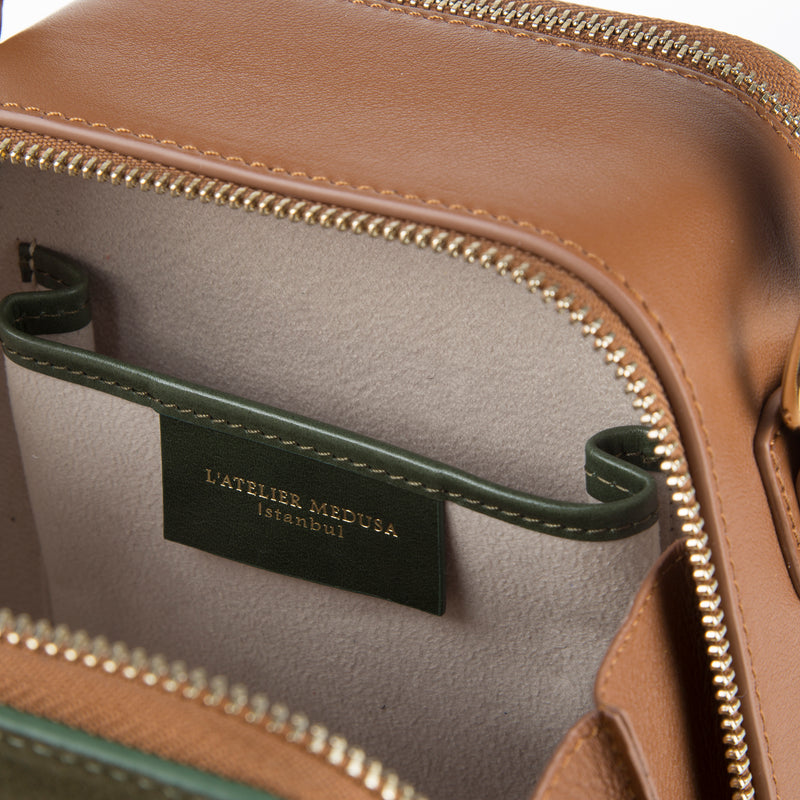 PERSEPHONE - COGNAC/OLIVE GREEN